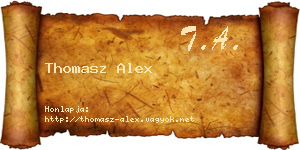 Thomasz Alex névjegykártya